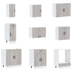 vidaXL 14-tlg. Küchenschrank-Set Porto Grau Sonoma Holzwerkstoff
