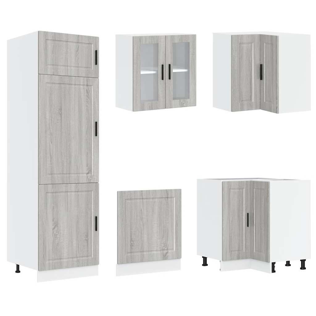 vidaXL 14-tlg. Küchenschrank-Set Porto Grau Sonoma Holzwerkstoff