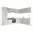 vidaXL 14-tlg. Küchenschrank-Set Porto Grau Sonoma Holzwerkstoff