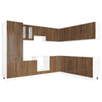 vidaXL 14tlg. Küchenschrank-Set Porto Braun Eichen-Optik Holzwerkstoff