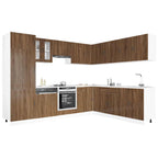 vidaXL 14tlg. Küchenschrank-Set Porto Braun Eichen-Optik Holzwerkstoff