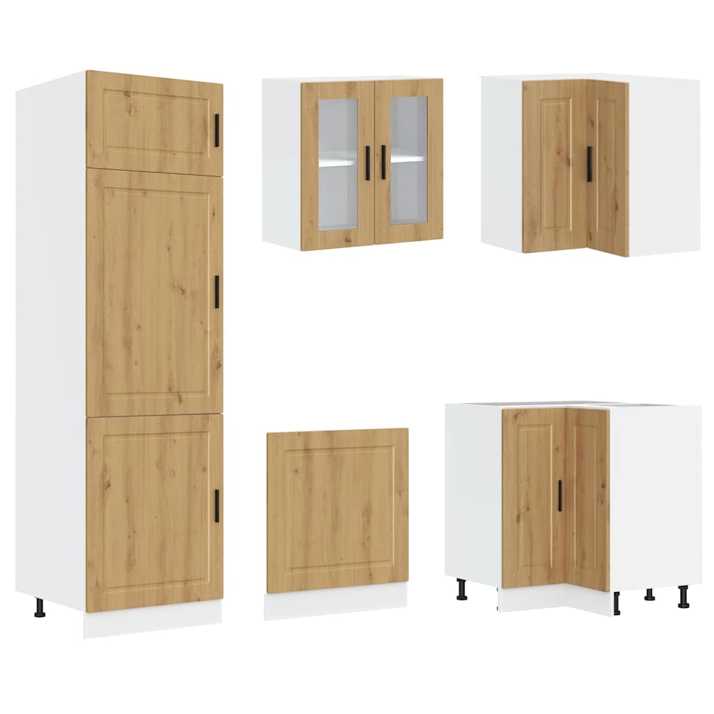vidaXL 14-tlg. Küchenschrank-Set Porto Artisan-Eiche Holzwerkstoff