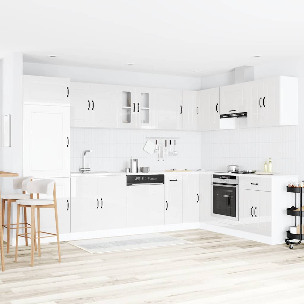 vidaXL Küchenschrank mit Tür Kalmar Glänzend Weiß 80 x 46 x 81.5 cm