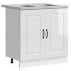 vidaXL Küchenschrank mit Tür Kalmar Glänzend Weiß 80 x 46 x 81.5 cm