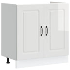 vidaXL Küchenschrank mit Tür Kalmar Glänzend Weiß 80 x 46 x 81.5 cm