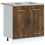 vidaXL Küchenschrank mit Speicher Kalmar 2 pcs Braun 80 x 46 x 81.5 cm
