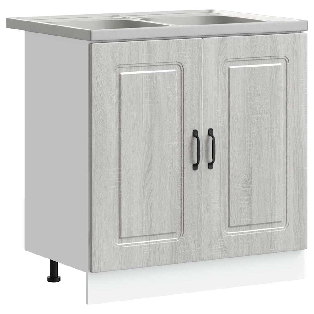 vidaXL Küchenschrank mit Tür Kalmar Graues Sonoma 80 x 46 x 81.5 cm