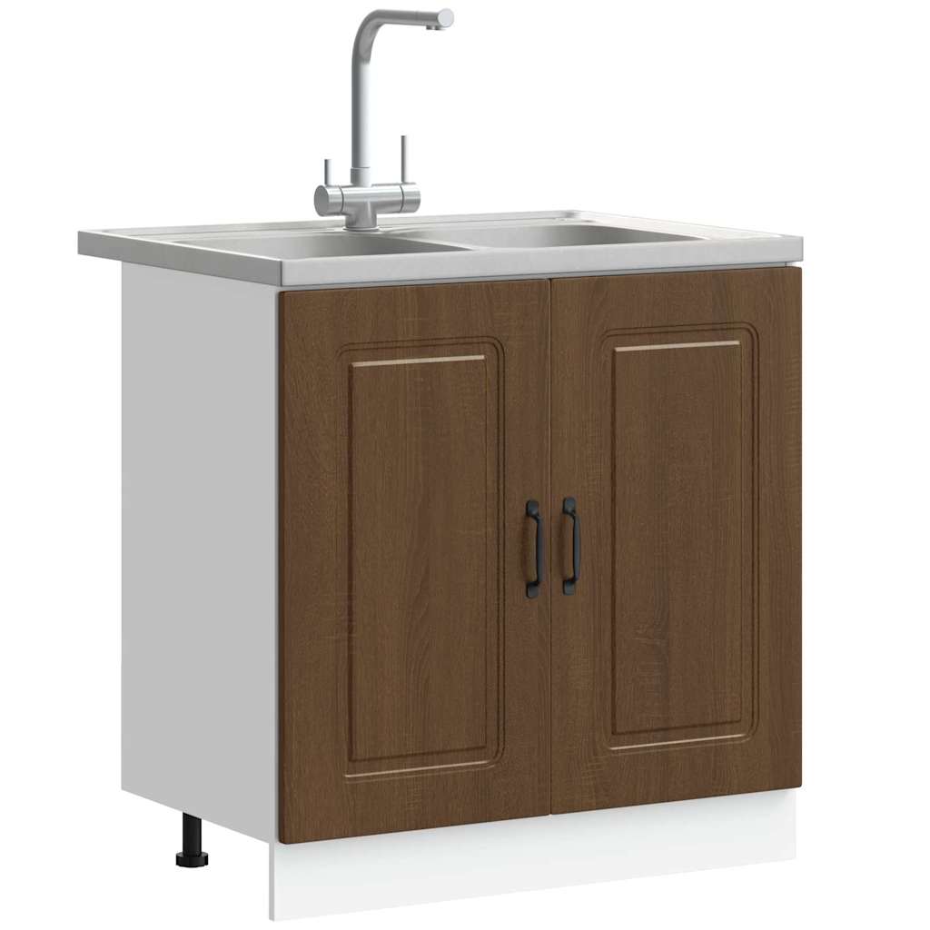 vidaXL Küchenschrank Kalmar Braun Eichen-Optik 80 x 46 x 81.5 cm