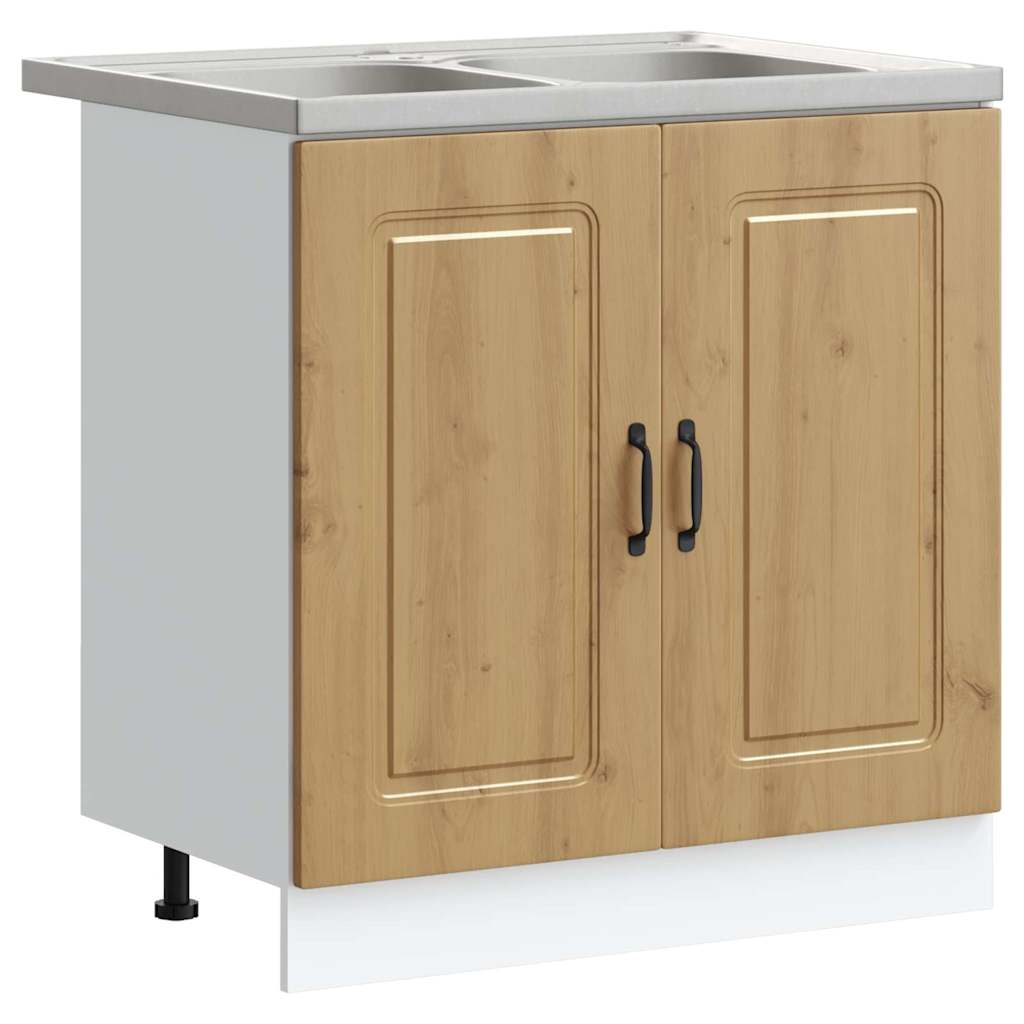 vidaXL Küchenschrank mit Tür Kalmar Artisan-Eiche 80 x 46 x 81.5 cm