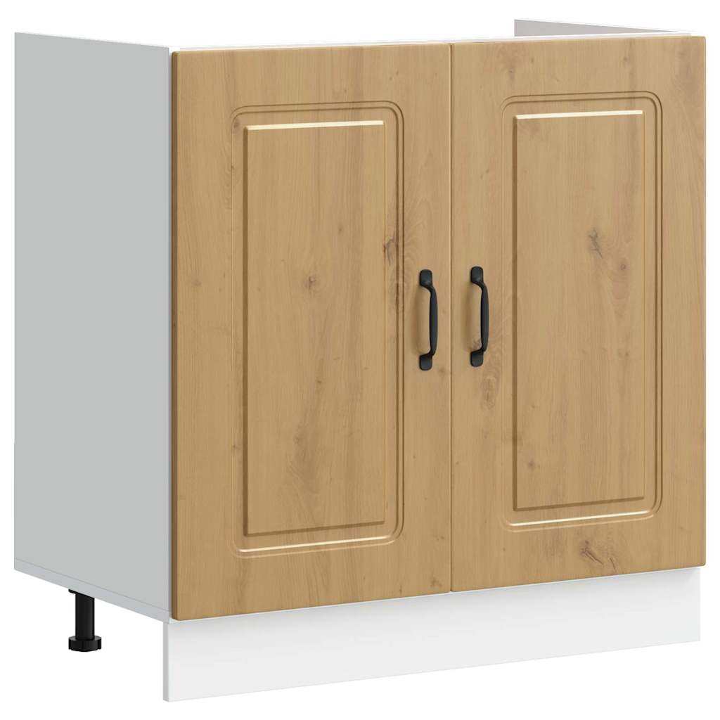 vidaXL Küchenschrank mit Tür Kalmar Artisan-Eiche 80 x 46 x 81.5 cm