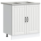 vidaXL Waschbecken-Unterschrank mit Tür Lucca 2 pcs Weiß Holzwerkstoff