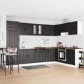 vidaXL Waschbecken-Unterschrank Lucca 2 pcs Schwarz Holzwerkstoff