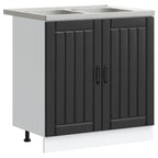 vidaXL Waschbecken-Unterschrank Lucca 2 pcs Schwarz Holzwerkstoff