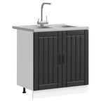 vidaXL Waschbecken-Unterschrank Lucca 2 pcs Schwarz Holzwerkstoff