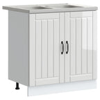 vidaXL Waschbecken-Unterschrank mit Tür Lucca 2 pcs Hochglanz Weiß