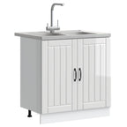 vidaXL Waschbecken-Unterschrank mit Tür Lucca 2 pcs Hochglanz Weiß