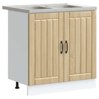 vidaXL Waschbecken-Unterschrank Lucca 2 pcs Sonoma-Eiche Holzwerkstoff