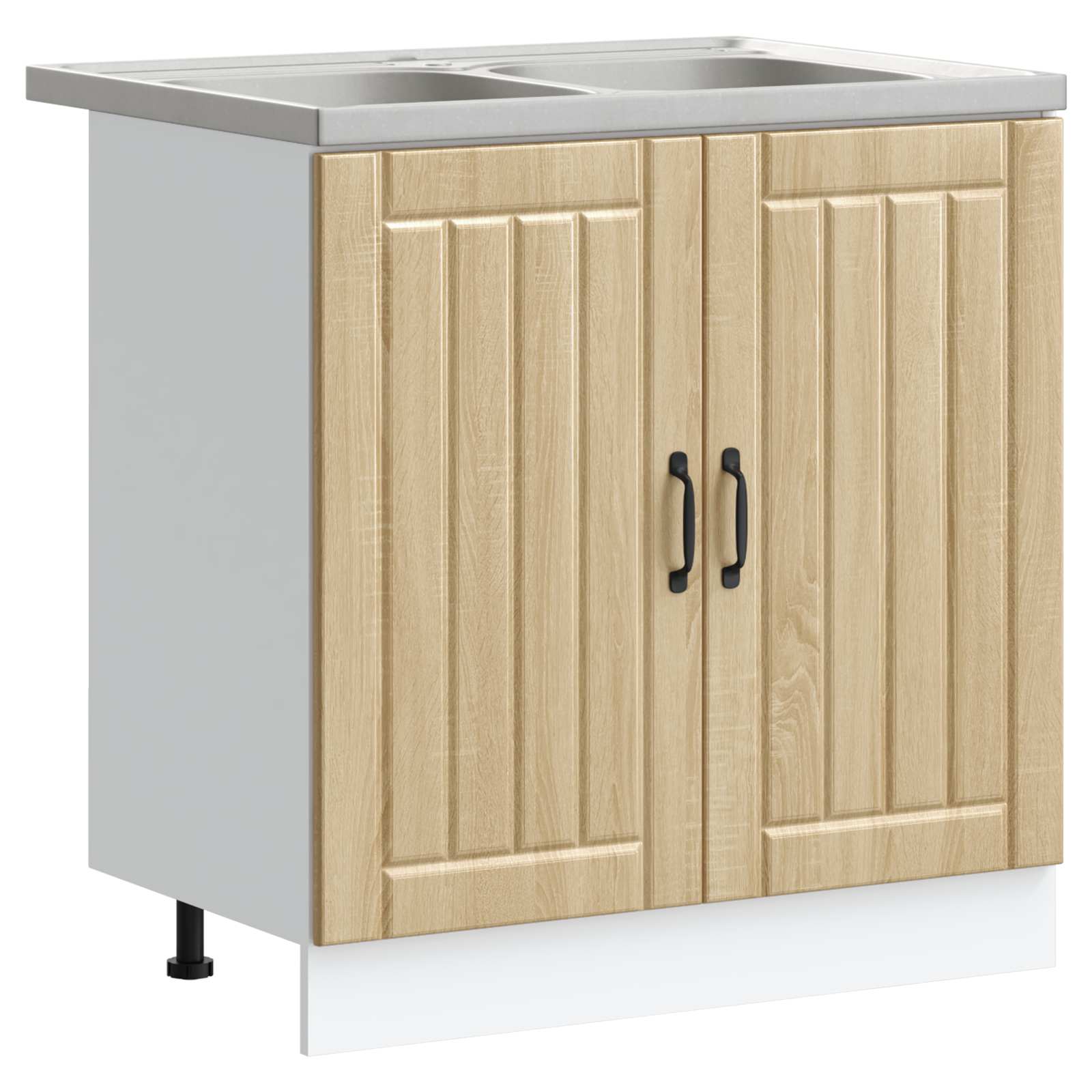 vidaXL Waschbecken-Unterschrank Lucca 2 pcs Sonoma-Eiche Holzwerkstoff