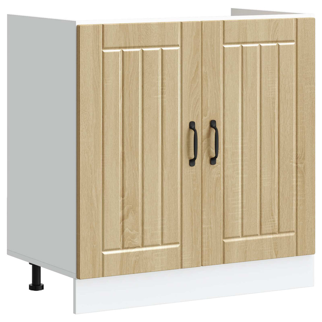vidaXL Waschbecken-Unterschrank Lucca 2 pcs Sonoma-Eiche Holzwerkstoff