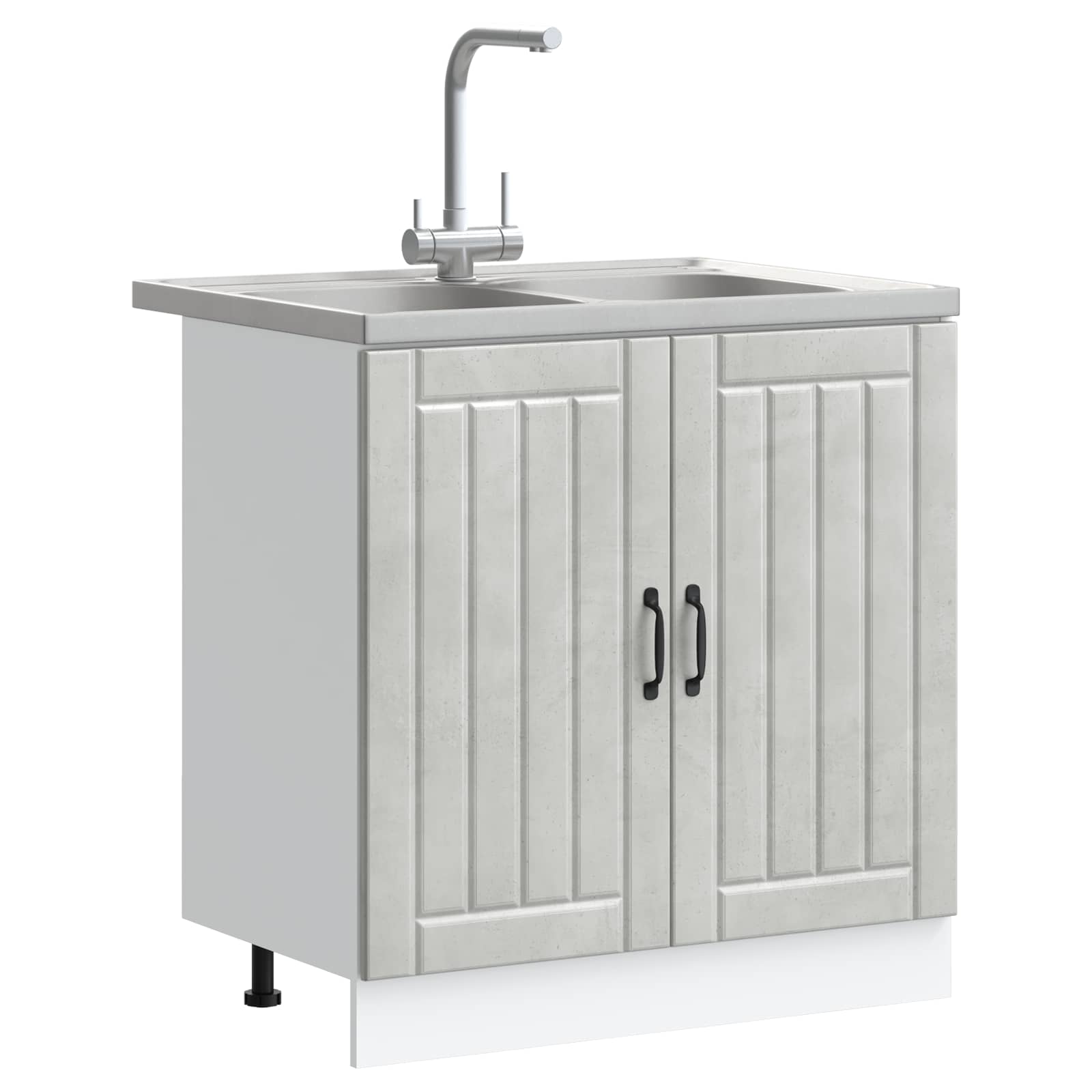 vidaXL Waschbecken-Unterschrank Lucca 2 pcs Beton Grau Holzwerkstoff