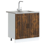 vidaXL Waschbecken-Unterschrank mit Tür Lucca 2 pcs Geräucherte Eiche