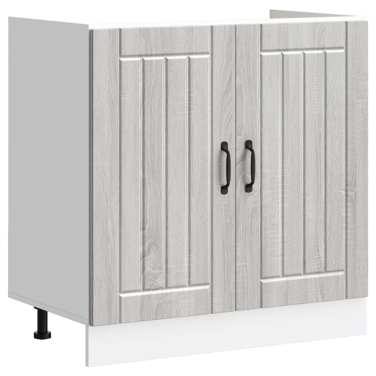 vidaXL Waschbecken-Unterschrank mit Speicher Lucca 2 pcs Graues Sonoma
