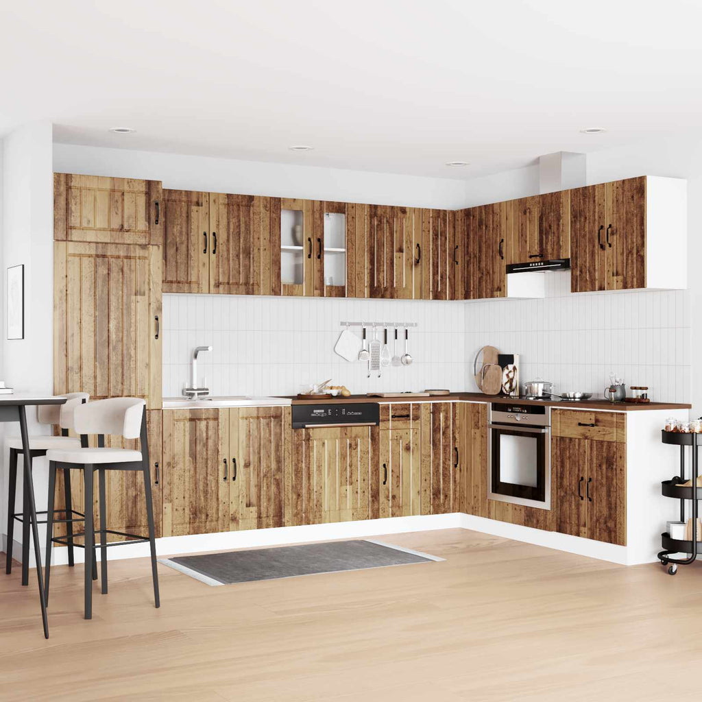vidaXL Waschbecken-Unterschrank Lucca 2 pcs Altholz Holzwerkstoff