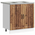 vidaXL Waschbecken-Unterschrank Lucca 2 pcs Altholz Holzwerkstoff