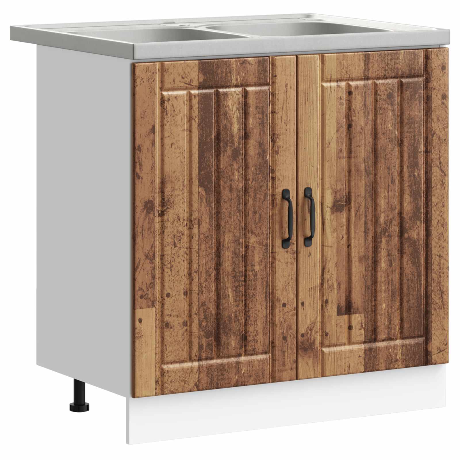vidaXL Waschbecken-Unterschrank Lucca 2 pcs Altholz Holzwerkstoff