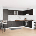 vidaXL Waschbecken-Unterschrank Porto 2 pcs Schwarz Holzwerkstoff