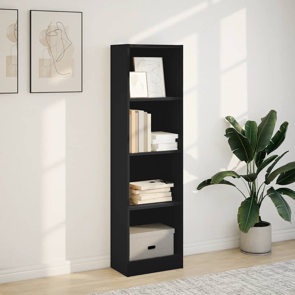 vidaXL Bücherregal Schwarz 40x24x143 cm Holzwerkstoff