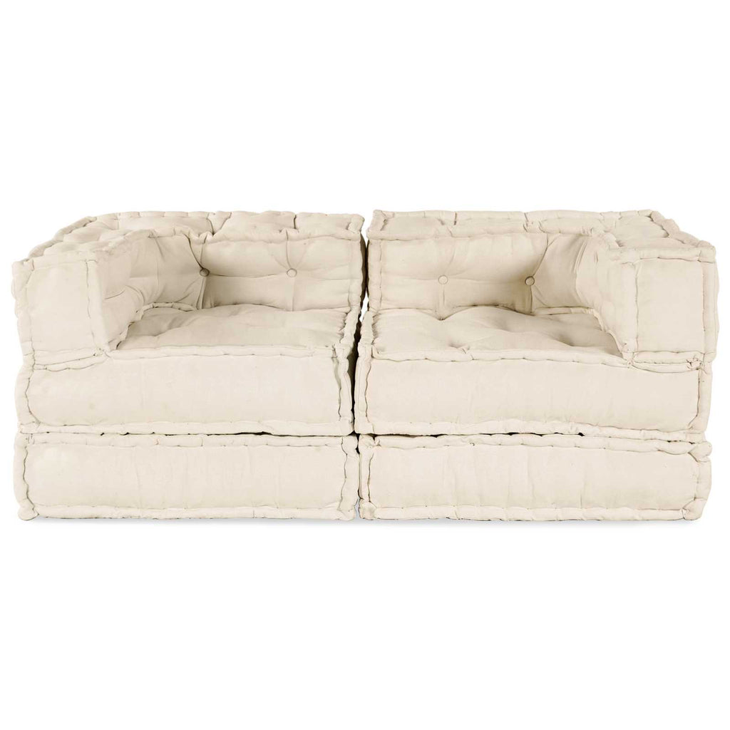 vidaXL Modulare Sofagarnitur 2 pcs Creme 140 x 70 x 56 cm Stoff
