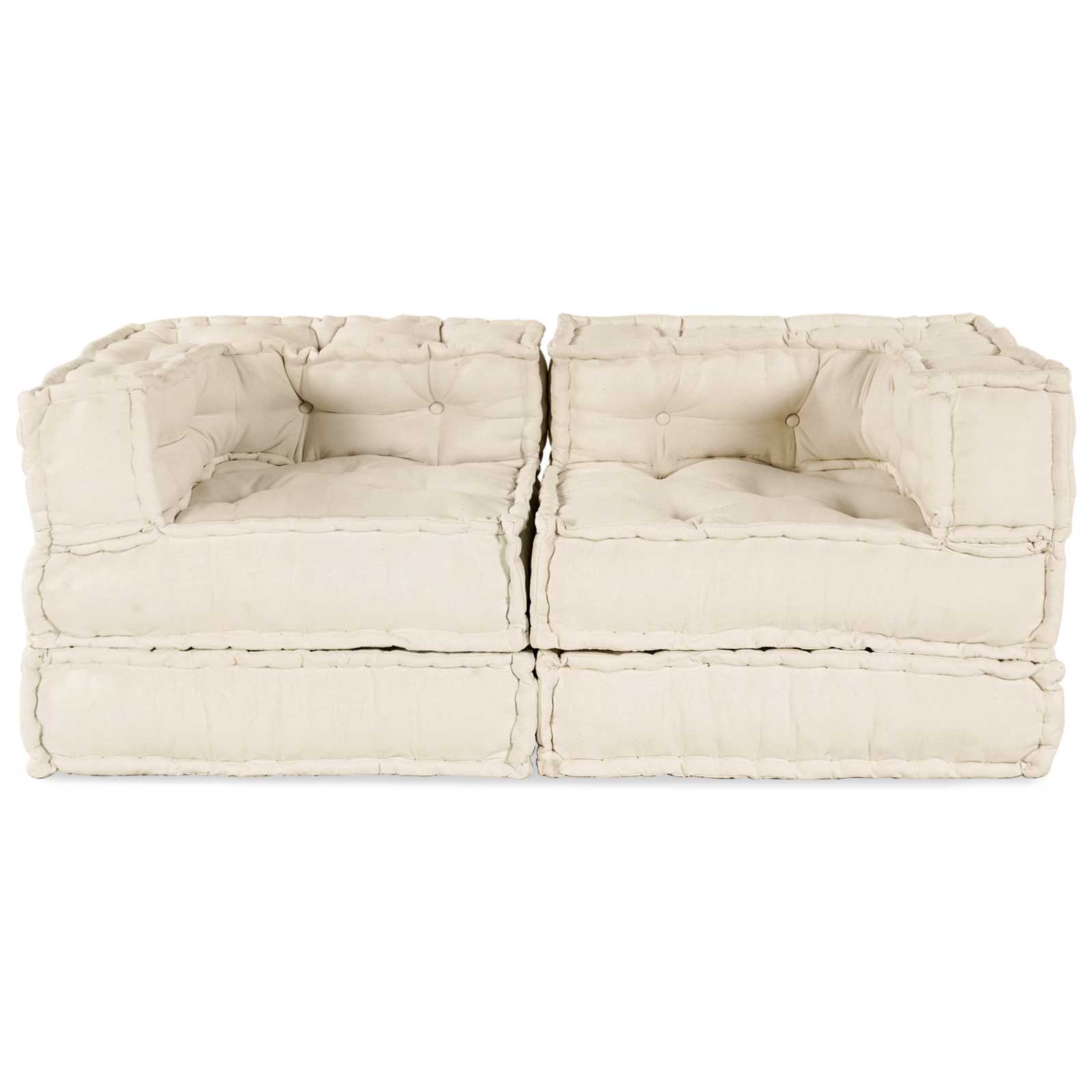 vidaXL Modulare Sofagarnitur 2 pcs Creme 140 x 70 x 56 cm Stoff