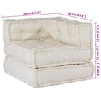 vidaXL Modulare Sofagarnitur 2 pcs Creme 140 x 70 x 56 cm Stoff