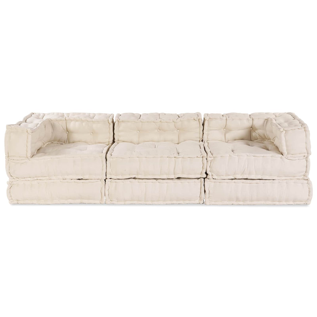 vidaXL Modulare Sofagarnitur 3 pcs Creme Stoff