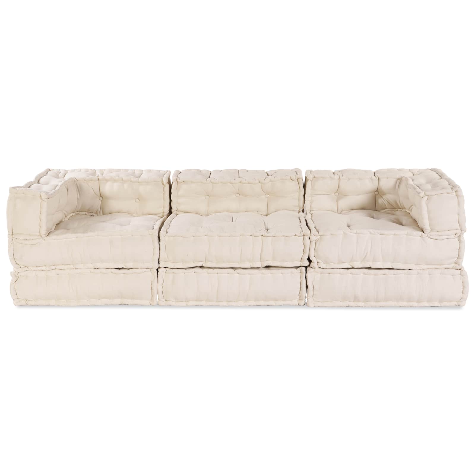 vidaXL Modulare Sofagarnitur 3 pcs Creme Stoff