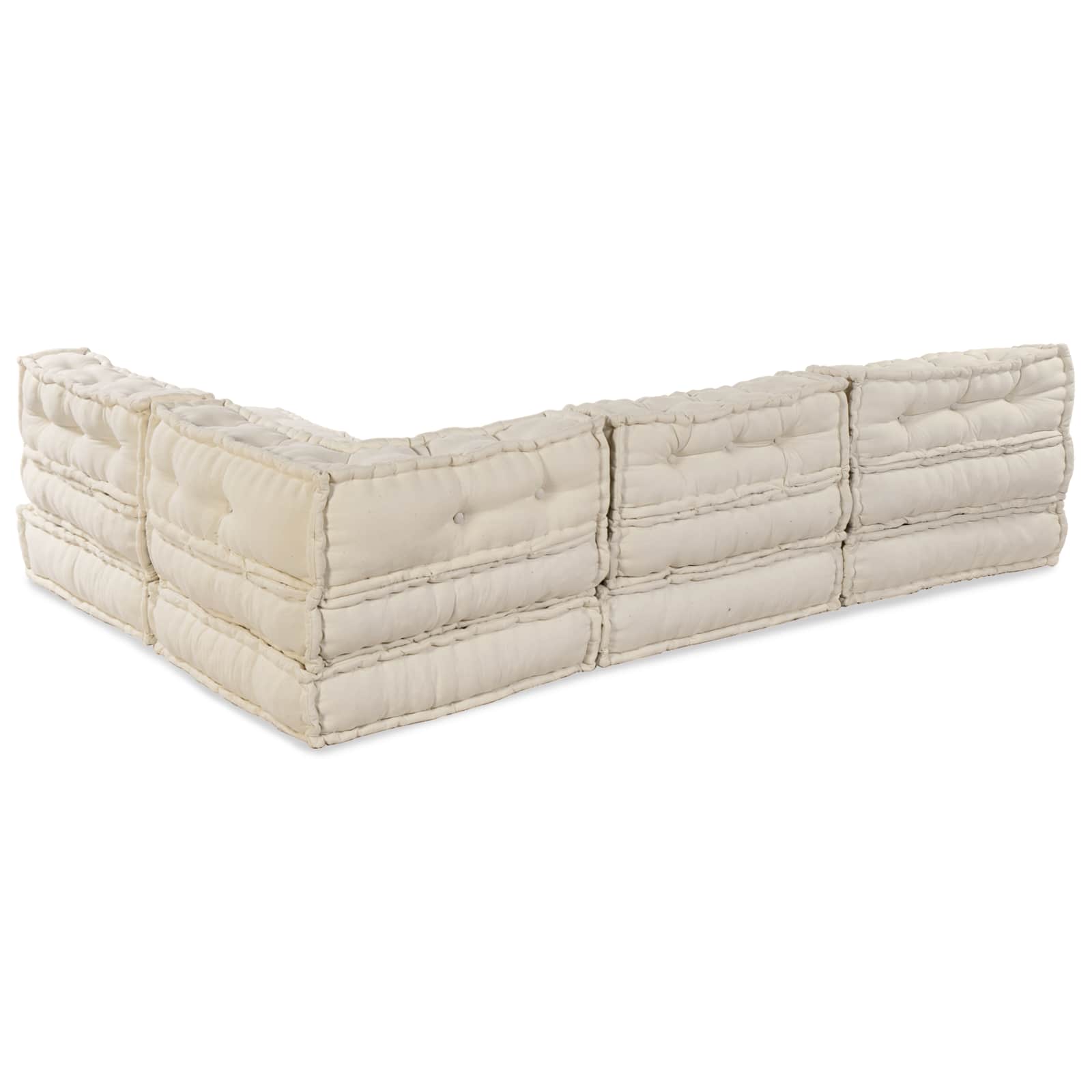 vidaXL Modulare Sofagarnitur 4 pcs Creme Stoff