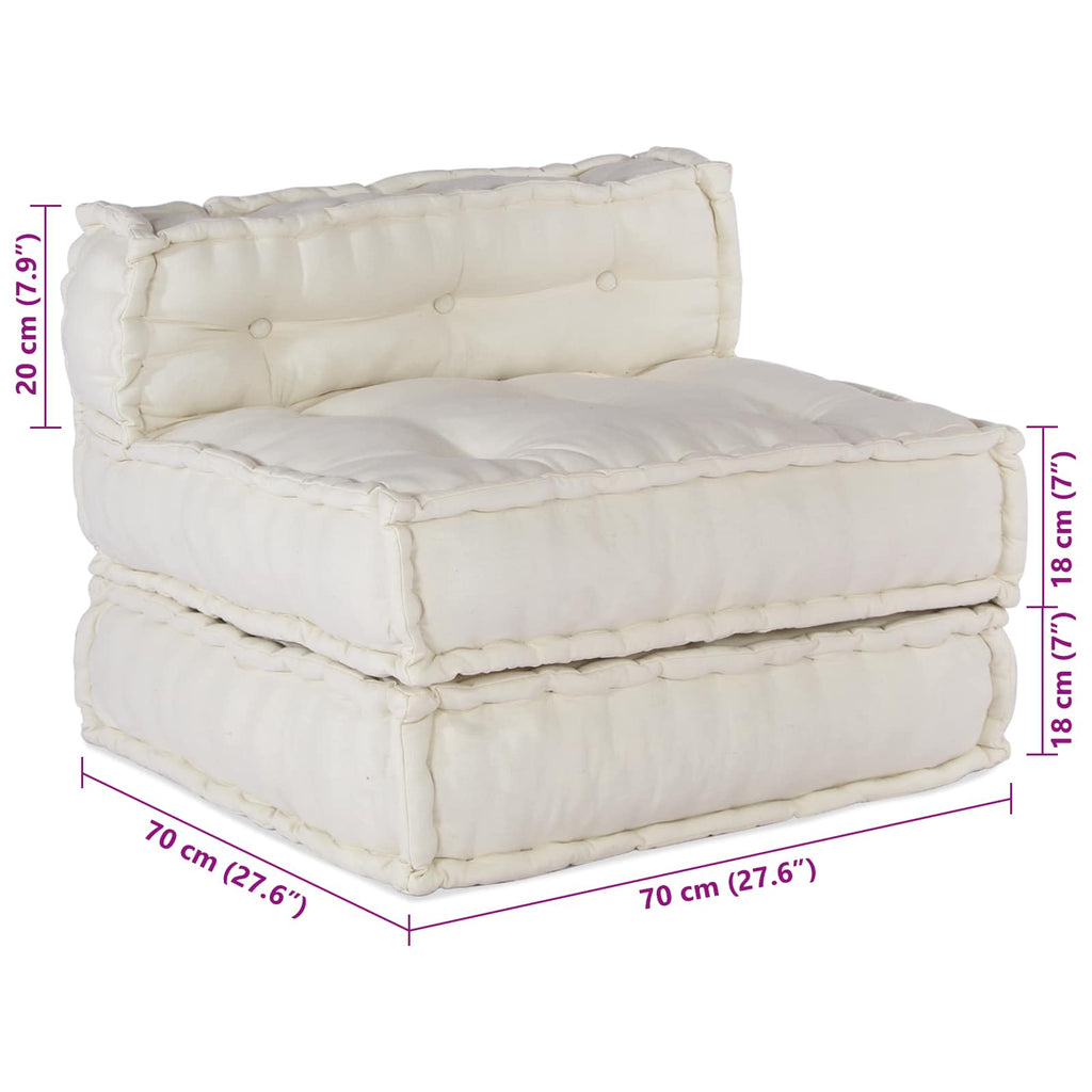 vidaXL Modulare Sofagarnitur 4 pcs Creme Stoff