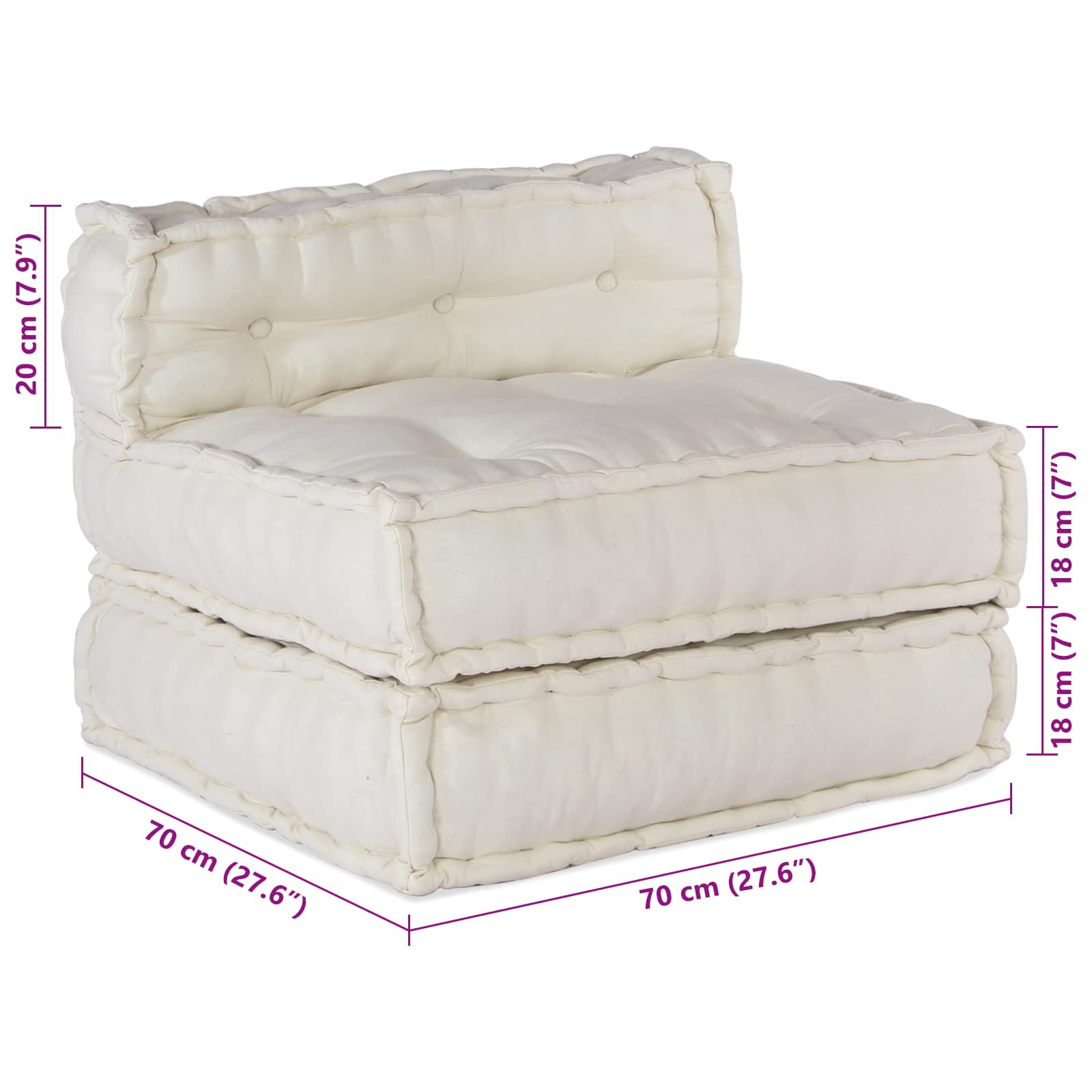 vidaXL Modulare Sofagarnitur 4 pcs Creme Stoff
