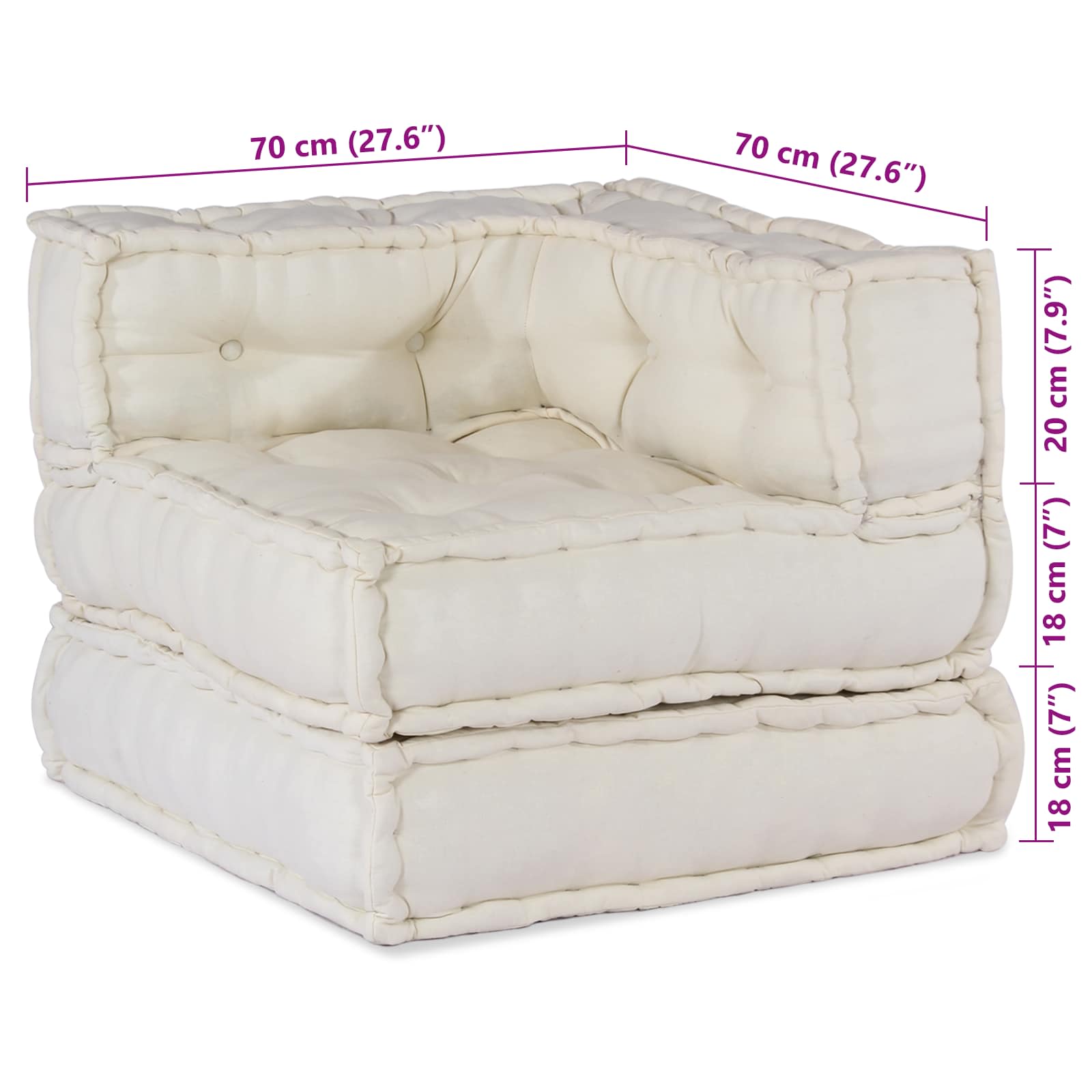 vidaXL Modulare Sofagarnitur 4 pcs Creme Stoff