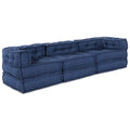 vidaXL Modulare Sofagarnitur 3 pcs Indigo Stoff