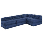 vidaXL Modulare Sofagarnitur 4 pcs Indigo Stoff