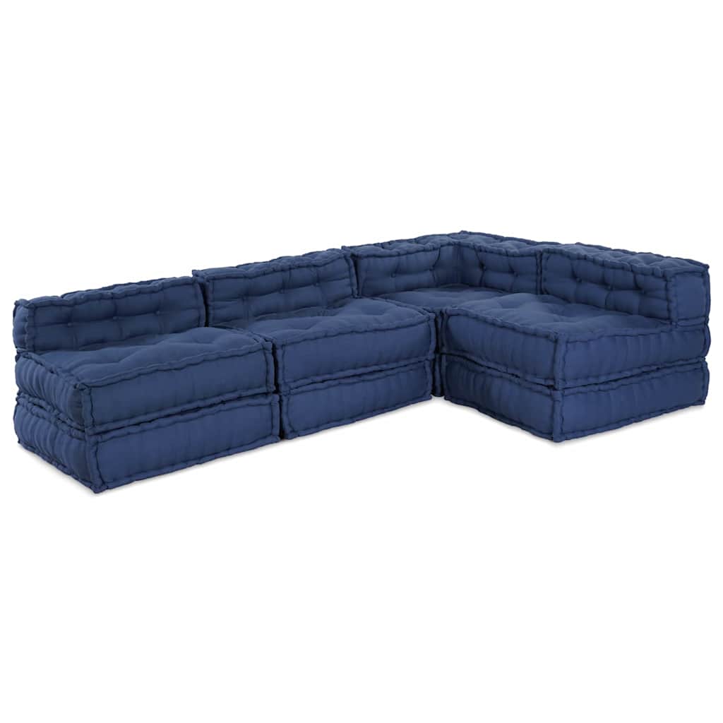 vidaXL Modulare Sofagarnitur 4 pcs Indigo Stoff