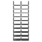 vidaXL Schuhregale 2 Stk. 10 Ebenen Schwarz 33x33x174 cm Vliesstoff