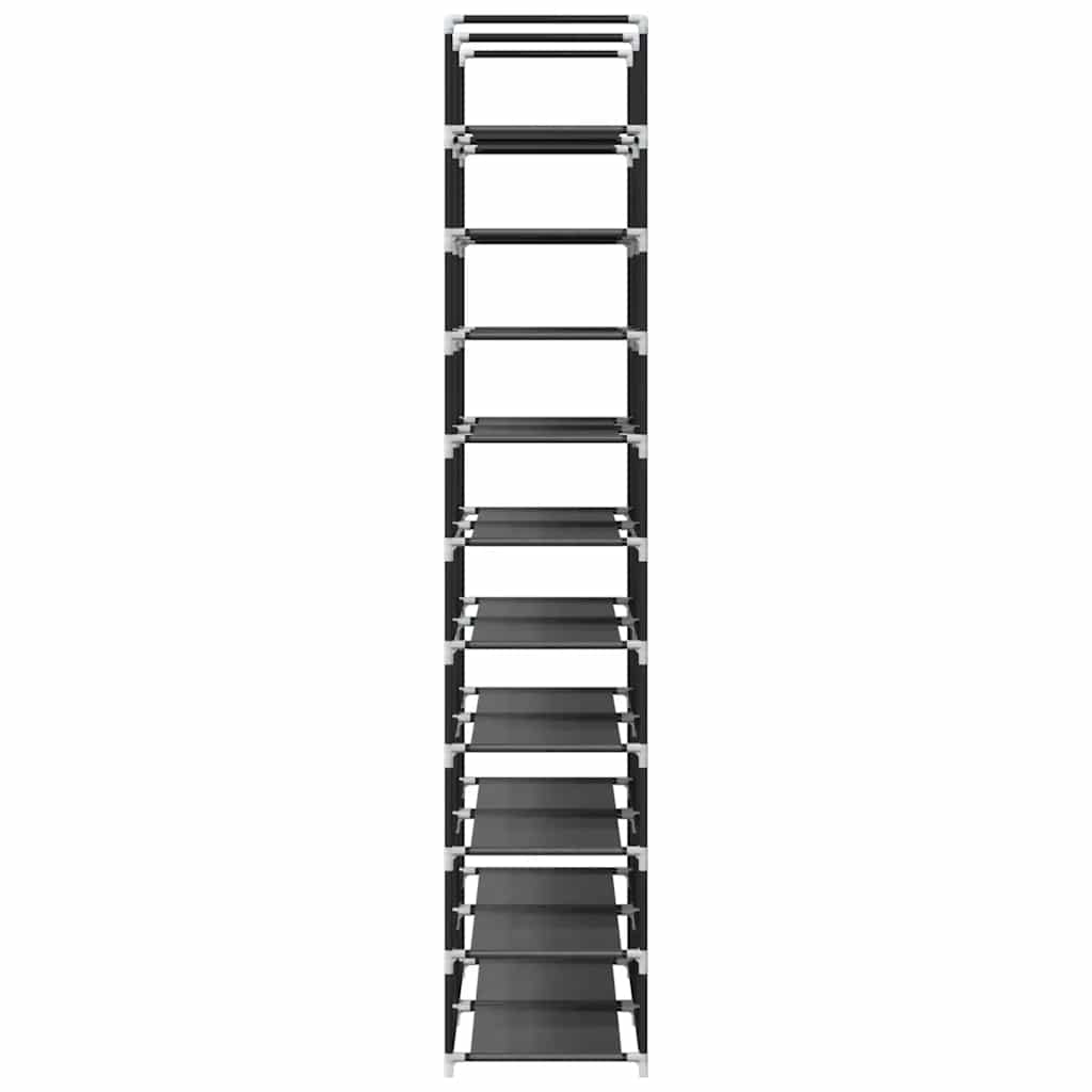 vidaXL Schuhregale 2 Stk. 10 Ebenen Schwarz 33x33x174 cm Vliesstoff