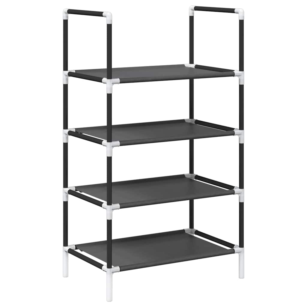 vidaXL Schuhregal 4 Ebenen Schwarz 44x28x77 cm Vliesstoff