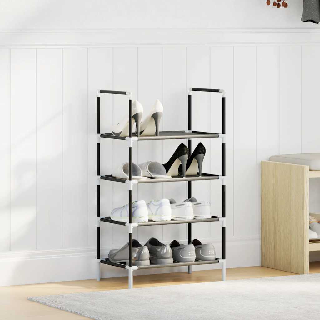 vidaXL Schuhregal 4 Ebenen Schwarz 44x28x77 cm Vliesstoff