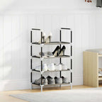 vidaXL Schuhregal 4 Ebenen Schwarz 44x28x77 cm Vliesstoff
