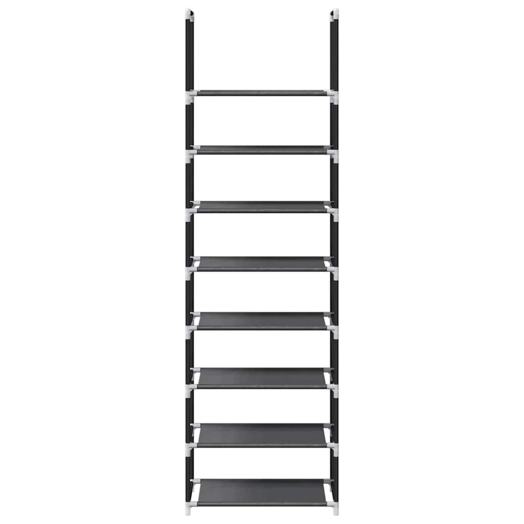 vidaXL Schuhregal 8-stöckig Schwarz 44x28x145 cm Vliesstoff