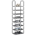 vidaXL Schuhregal 8-stöckig Schwarz 44x28x145 cm Vliesstoff